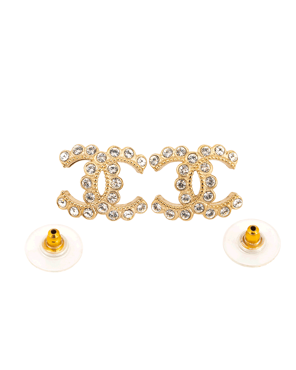 10 CHANEL CC EARRINGS CRYSTAL GHW 0493