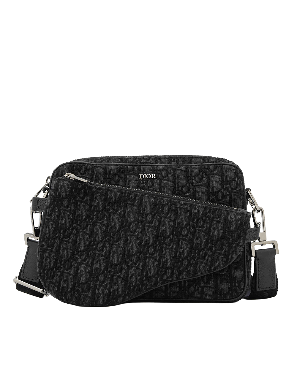 10 DIOR SADDEL TRIO MESSENGER BLACK OBLIQUE JACUARD SHW 88 BO 0215 0462