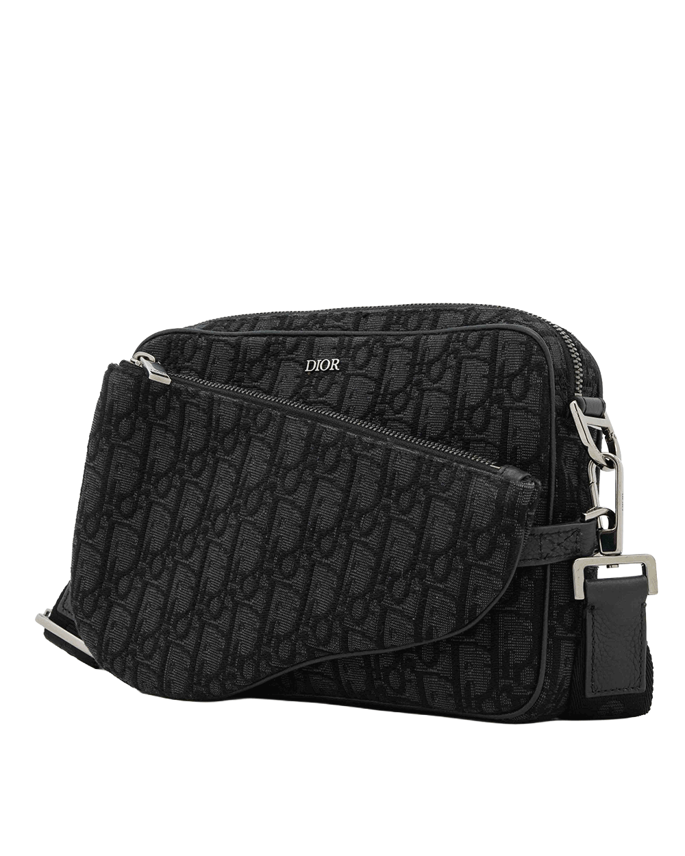 10 DIOR SADDEL TRIO MESSENGER BLACK OBLIQUE JACUARD SHW 88 BO 0215 0463