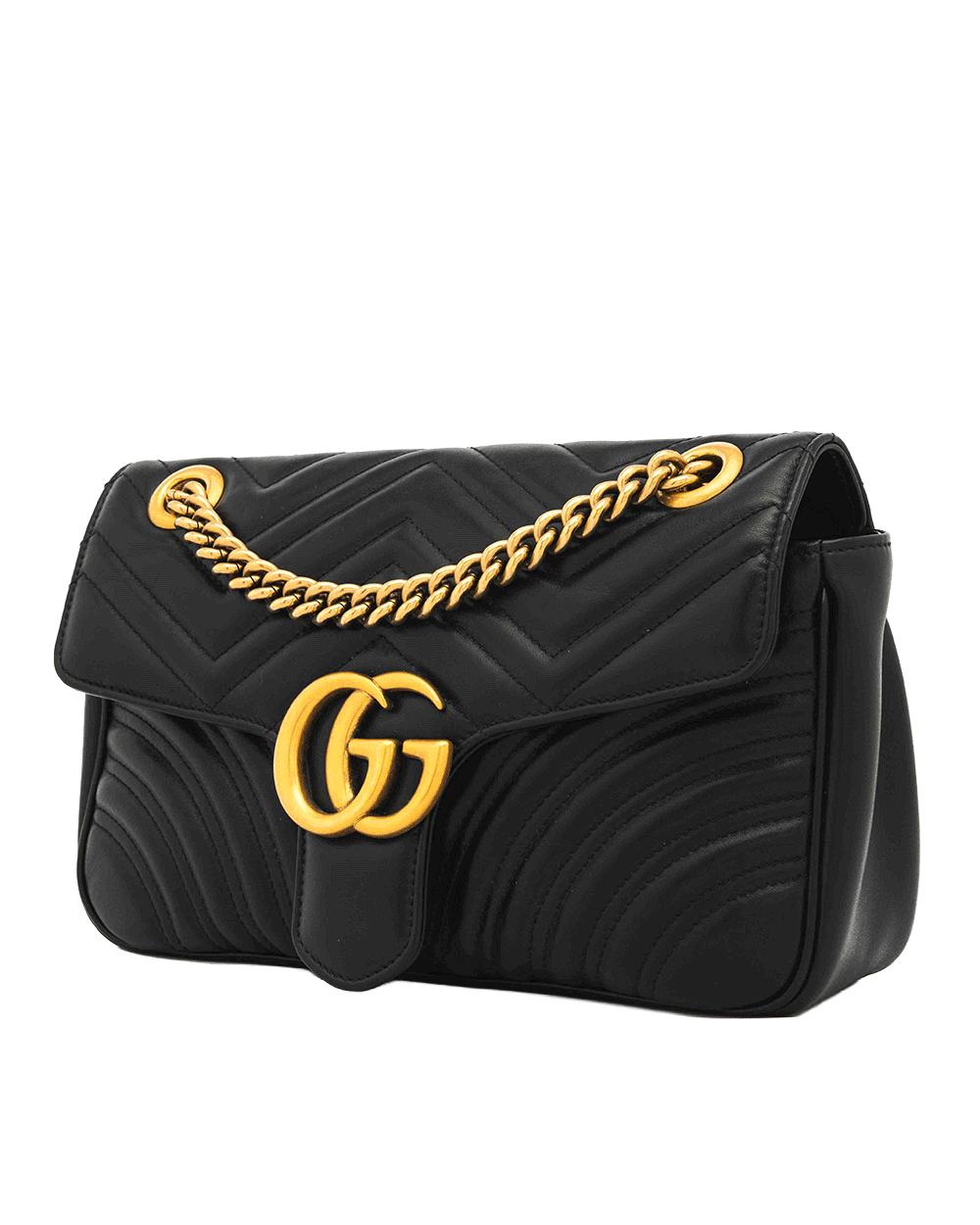 10 GUCCI MARMONT 26 BLACK CALF GHW 443497 495151 0074