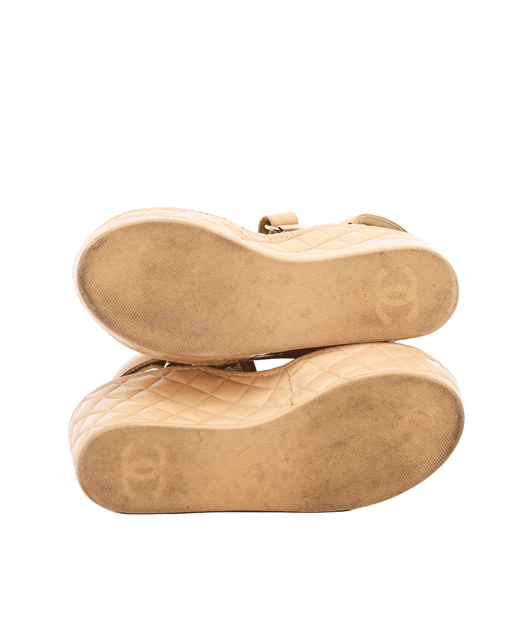 11 CHANEL CC SLIDES SANDALS 35 BEIGE CALF GHW 0 637655 0482097