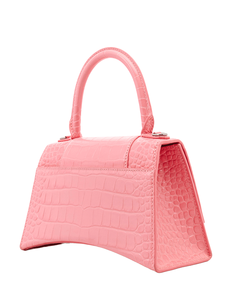 12 BALENCIAGA HOURGLASS XS PINK CROC EMBOSSED SHW 593546 5812 O 640167 0274