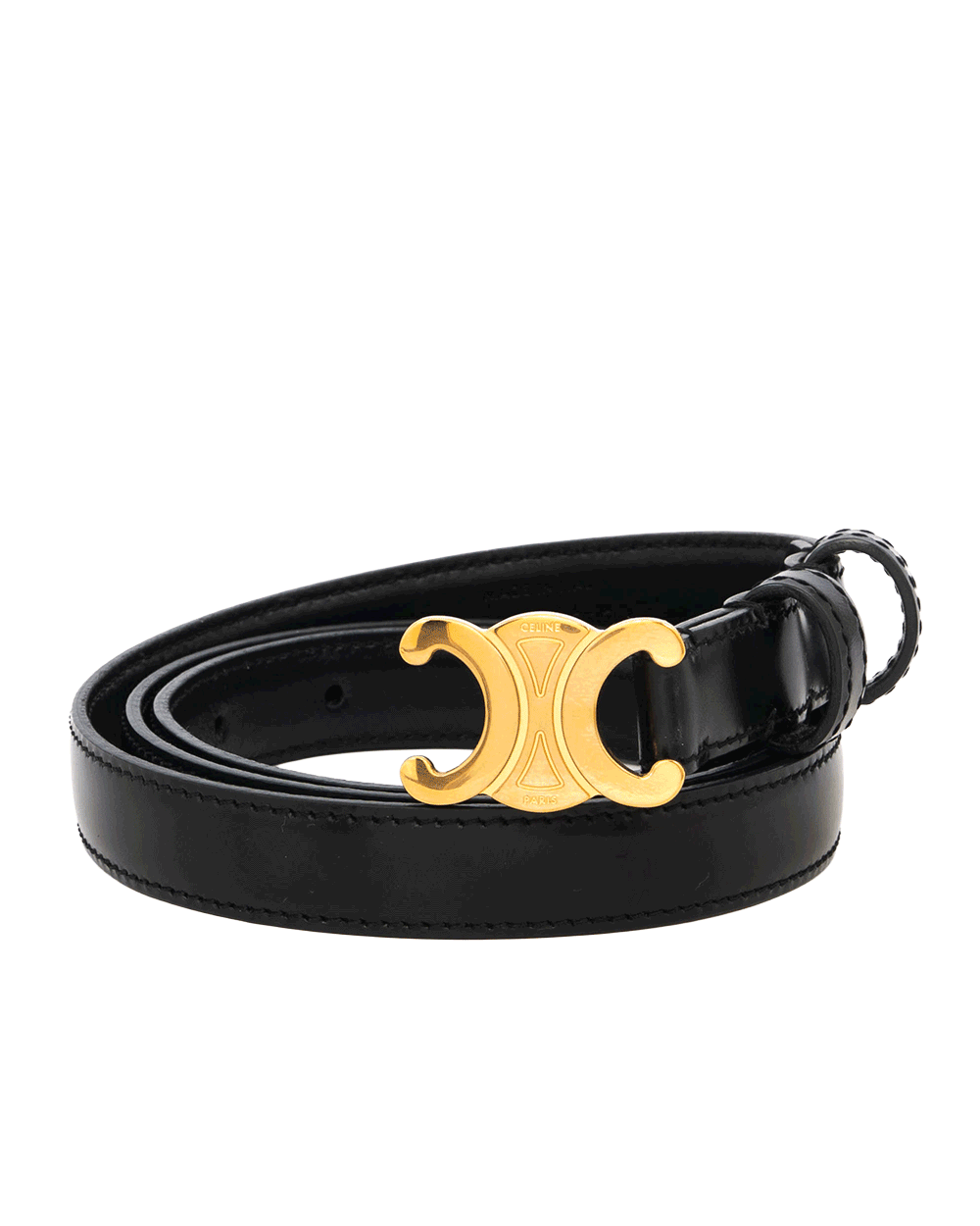 12 CELINE BELT 1.5 CM 85 CM BLACK CALF GHW S LM 5212 0289