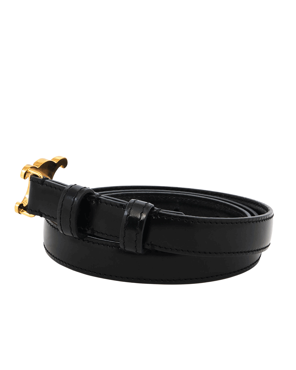 12 CELINE BELT 1.5 CM 85 CM BLACK CALF GHW S LM 5212 0292
