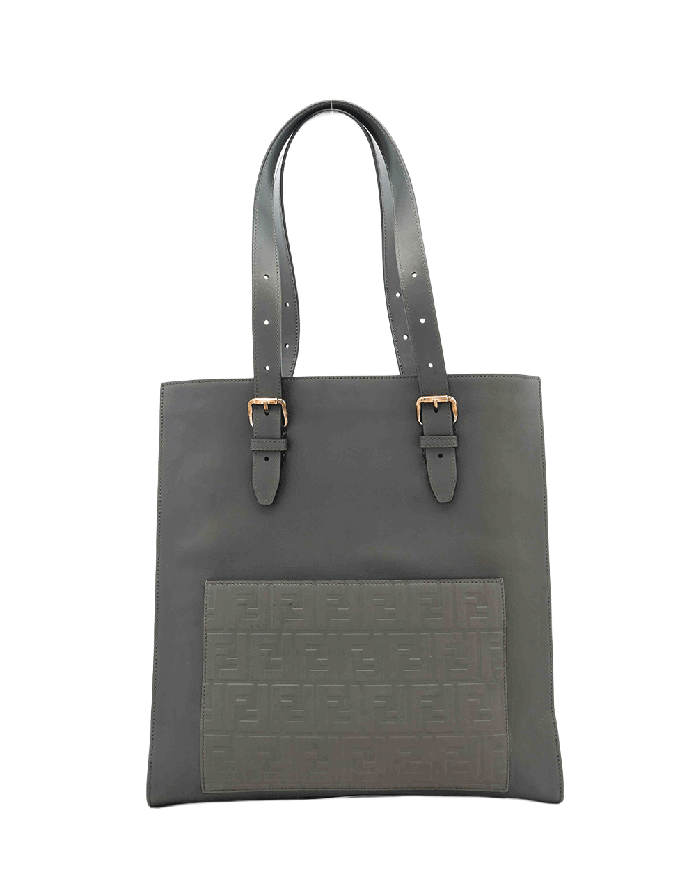 12 FENDI FF TOTE BAG GREY CALF RSHW 03683820 0736