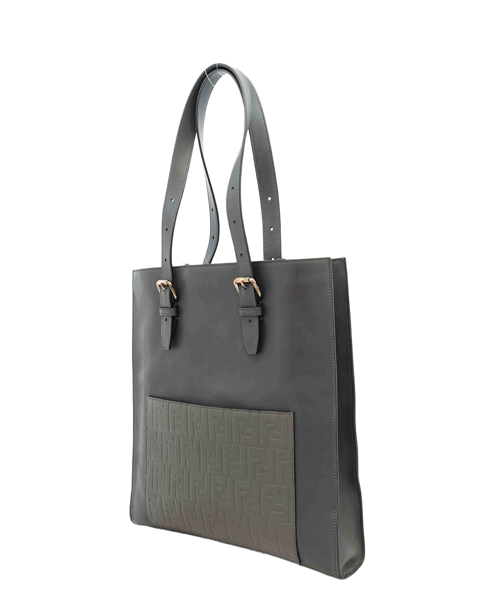 12 FENDI FF TOTE BAG GREY CALF RSHW 03683820 0737