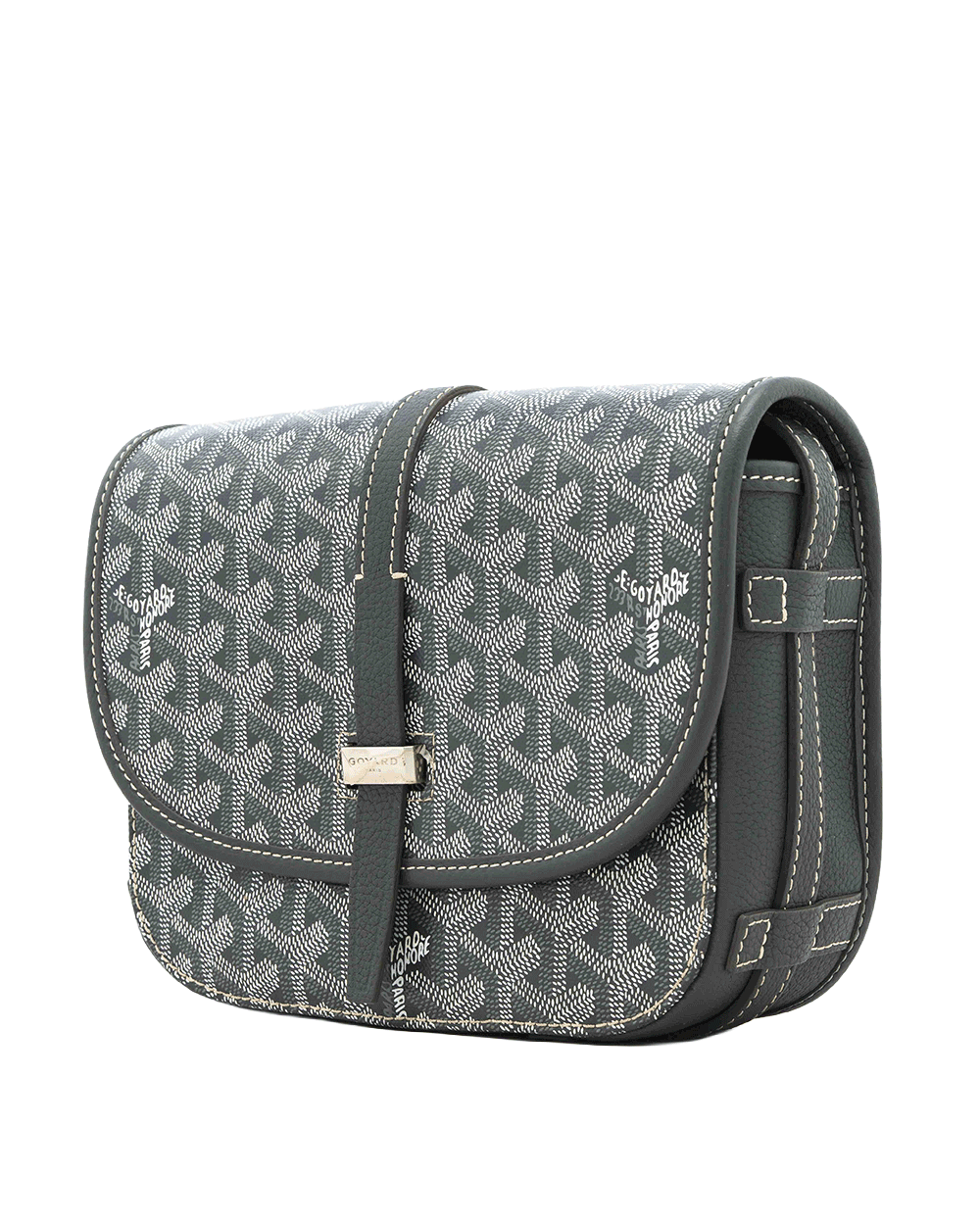 12 GOYARD BELVEDERE PM GRAY CANVAS SHW LAR 020223 0204