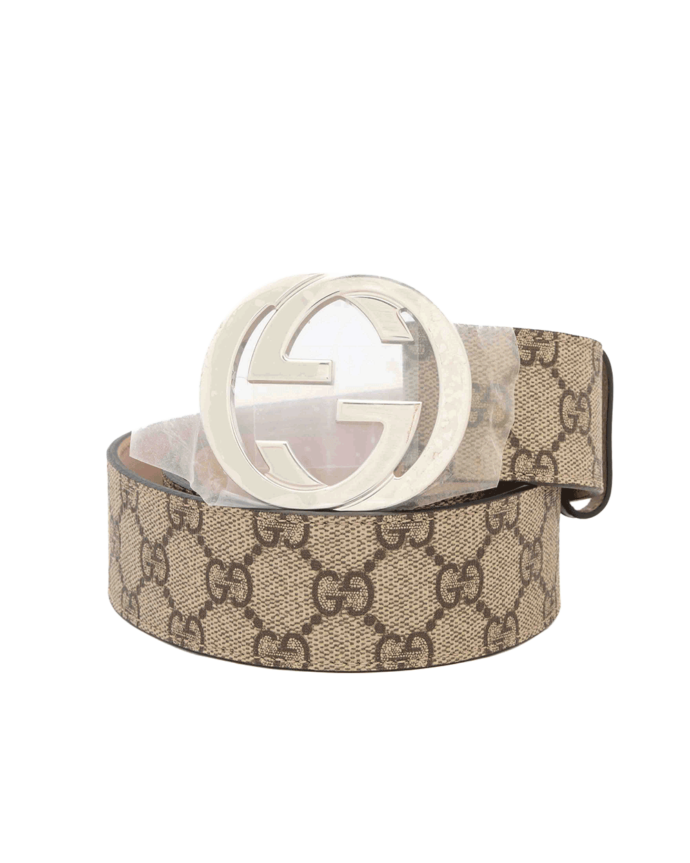 13 GUCCI BELT 4 CM INTERLOCK 95 BROWN GG MONOGRAM CANVAS SHW 214351 0715