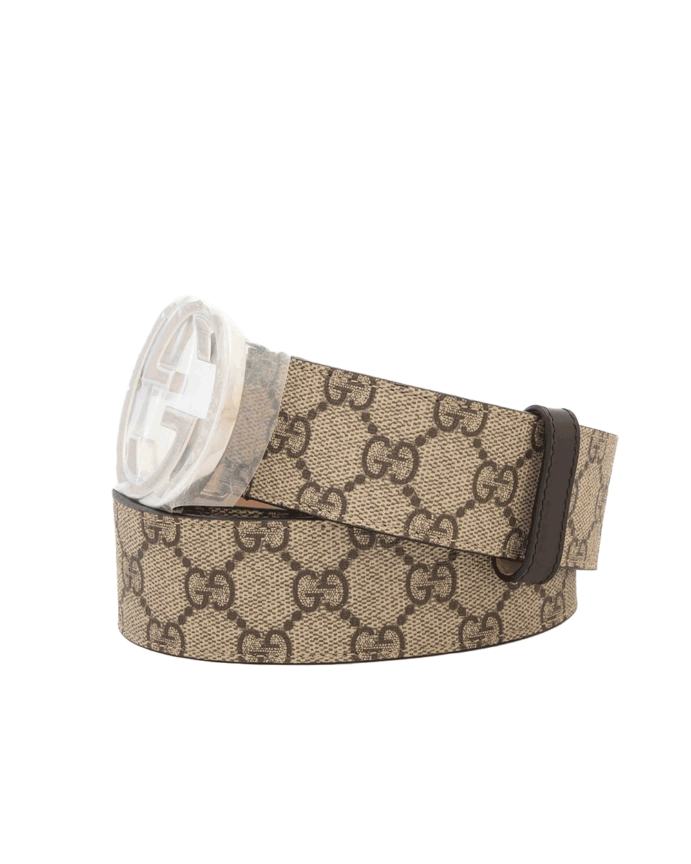 13 GUCCI BELT 4 CM INTERLOCK 95 BROWN GG MONOGRAM CANVAS SHW 214351 0716