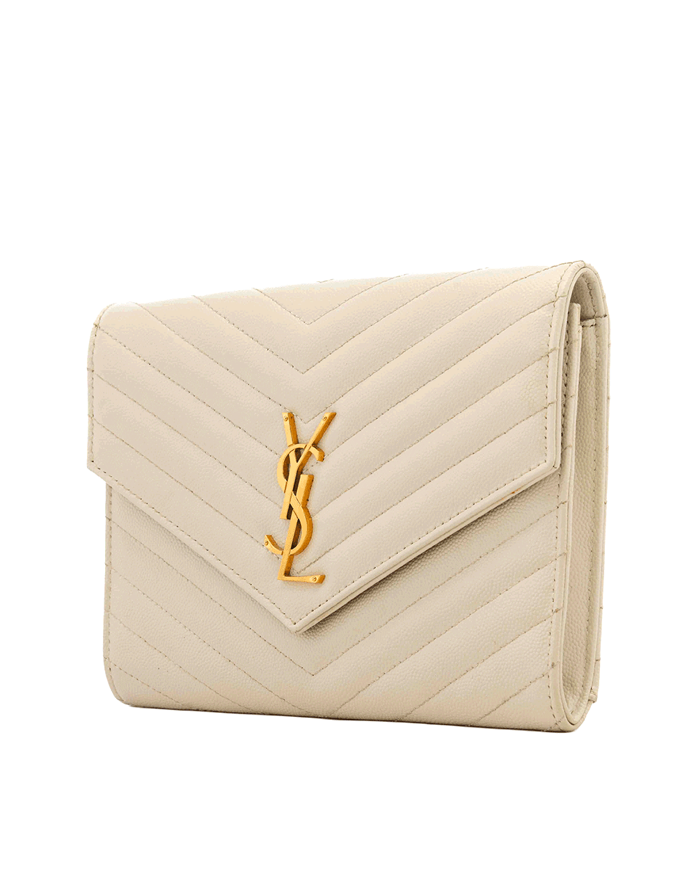 13 YSL CASSANDRE MATELASSÉ FLAP POUCH BEIGE CHEVRON GHW PLB 617662 1221 1876