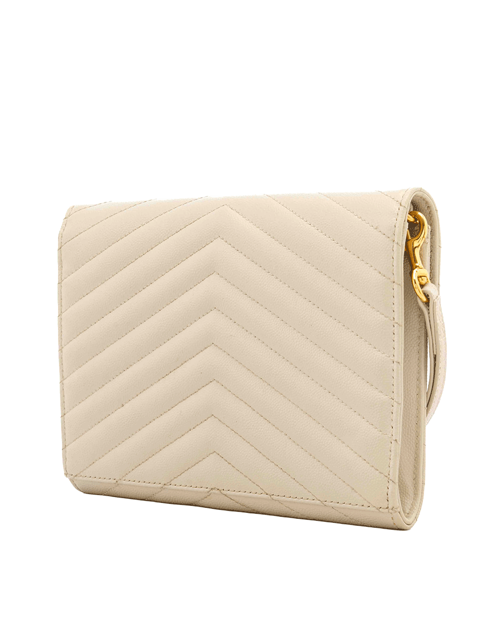 13 YSL CASSANDRE MATELASSÉ FLAP POUCH BEIGE CHEVRON GHW PLB 617662 1221 1877