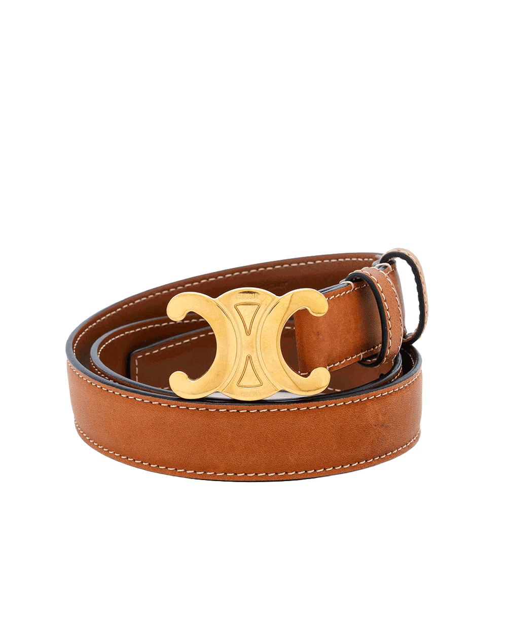 14 CELINE TRIOMPHE BELT 2.5 CM 70 CM BROWN CALF GHW U LM 0273 0482083