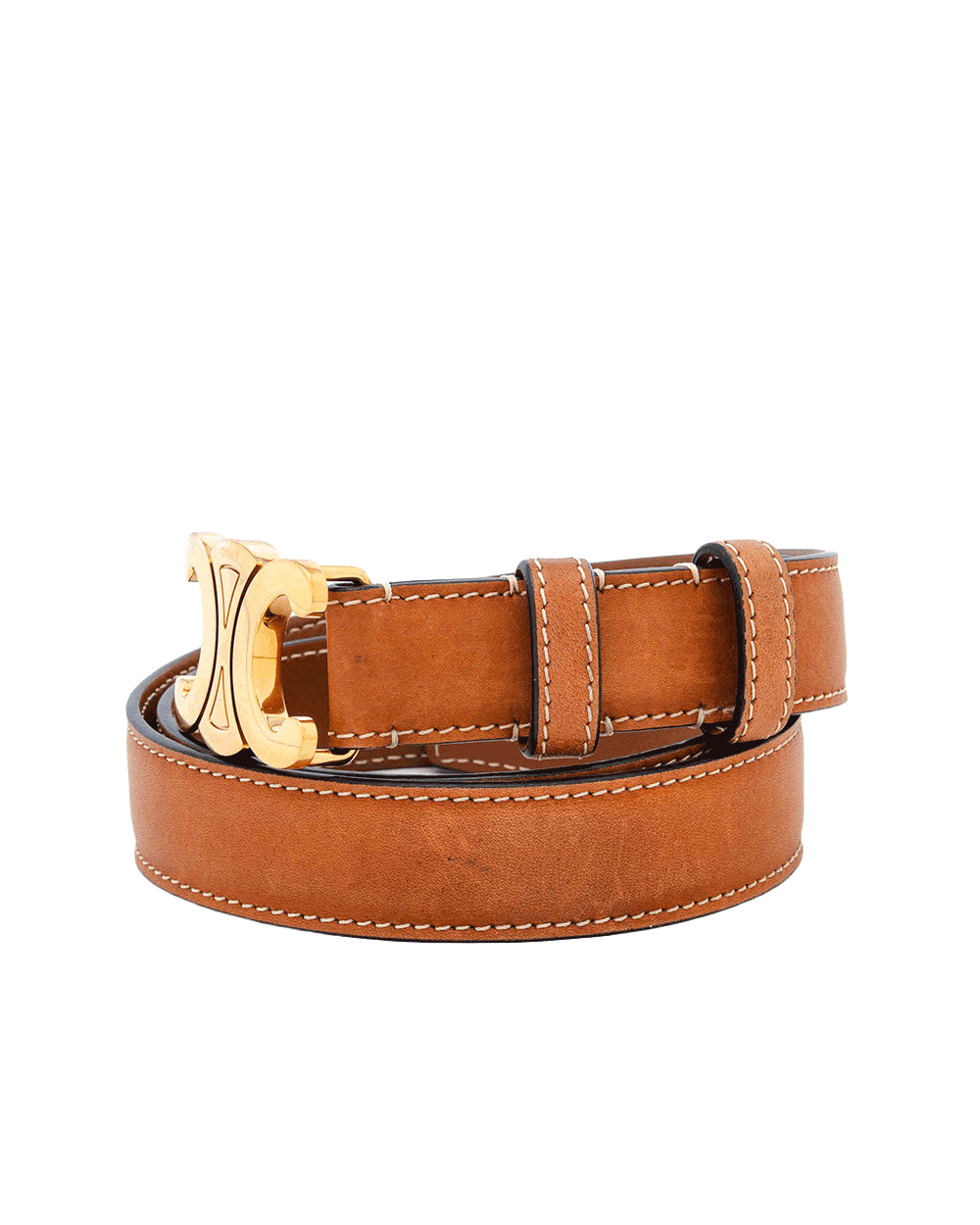 14 CELINE TRIOMPHE BELT 2.5 CM 70 CM BROWN CALF GHW U LM 0273 0482084