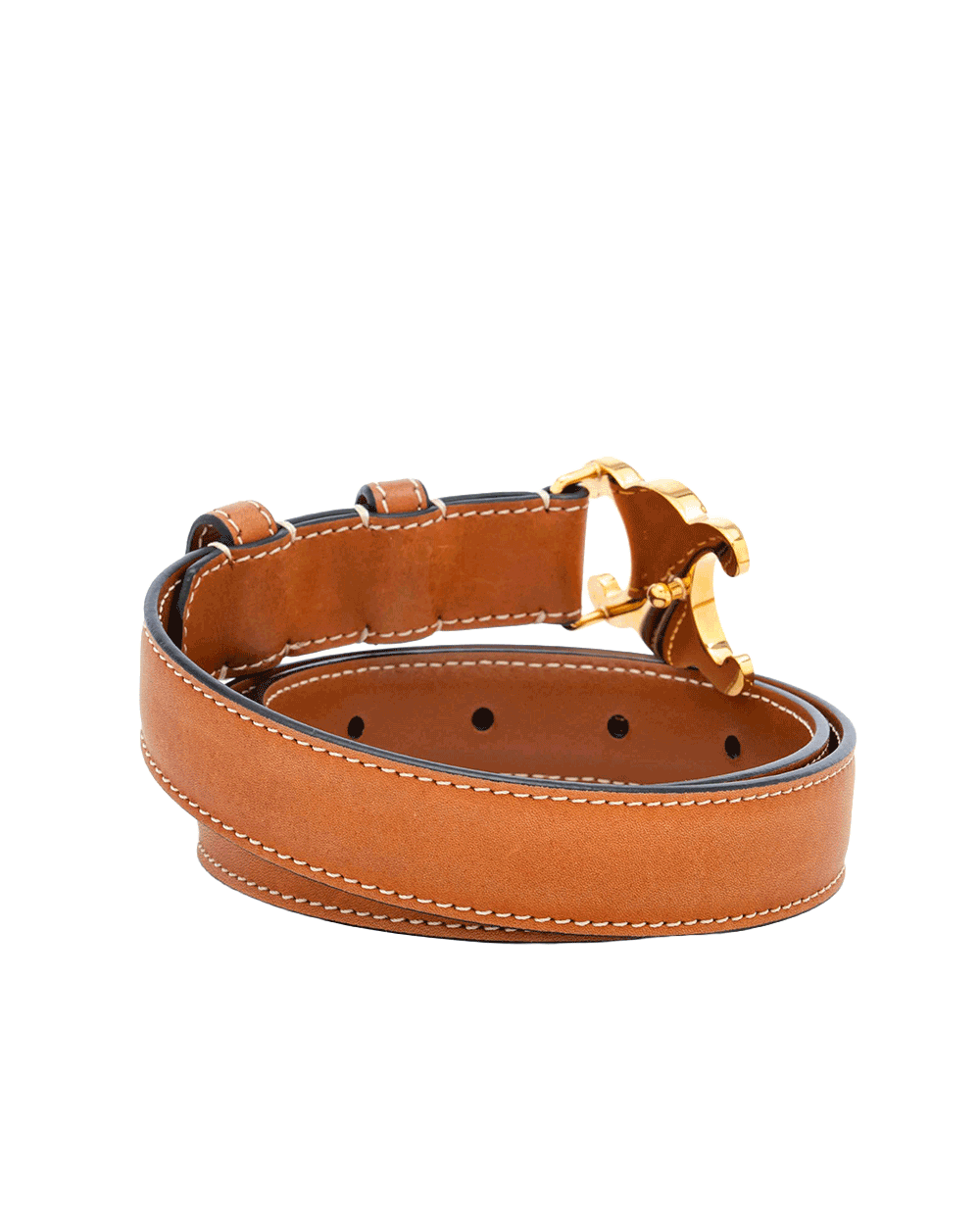 14 CELINE TRIOMPHE BELT 2.5 CM 70 CM BROWN CALF GHW U LM 0273 0482085