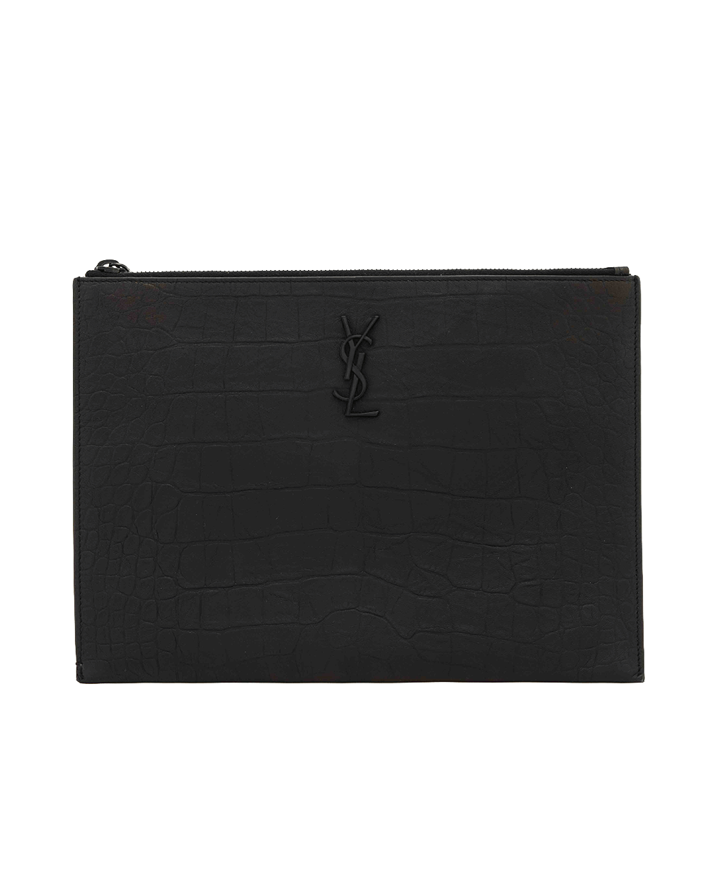 14 YSL CLUTCH SO BLACK CROC EMBOSSED BHW AIM 453249 0618 0880
