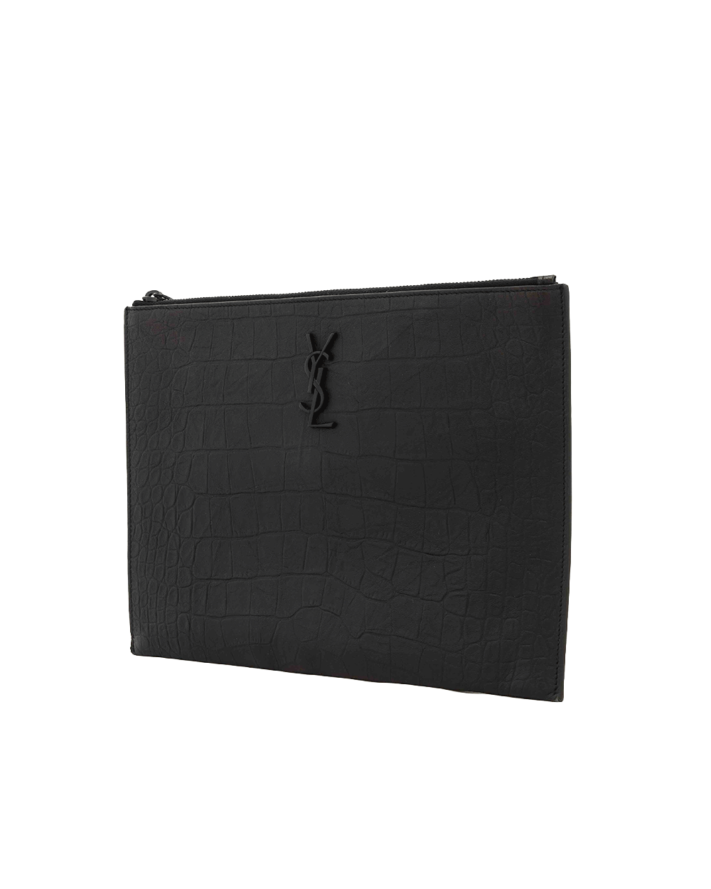 14 YSL CLUTCH SO BLACK CROC EMBOSSED BHW AIM 453249 0618 0881