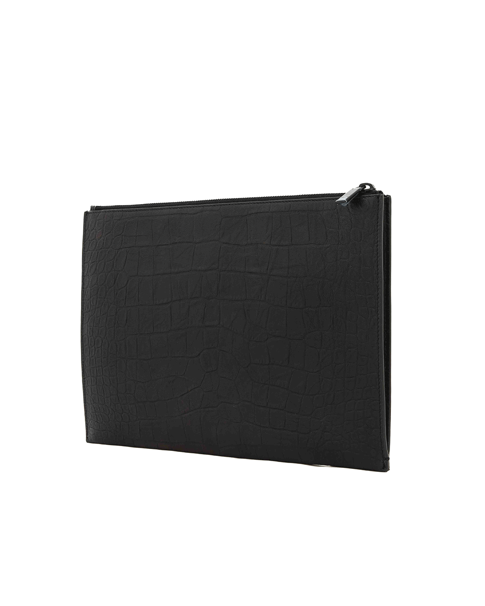 14 YSL CLUTCH SO BLACK CROC EMBOSSED BHW AIM 453249 0618 0882