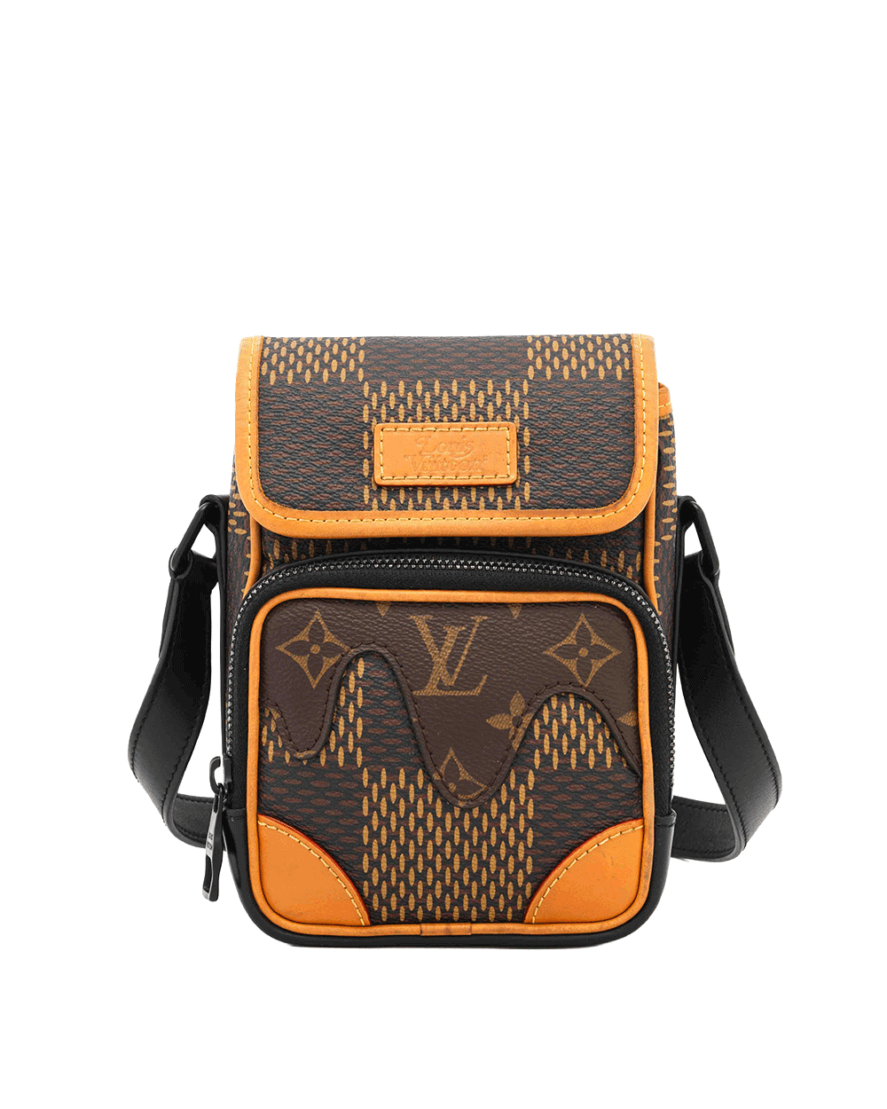 15 LVxNIGO AMAZON MESSENGER NANO BROWN MONOGRAM CANVAS SOBLACK MICROCHIP 0752