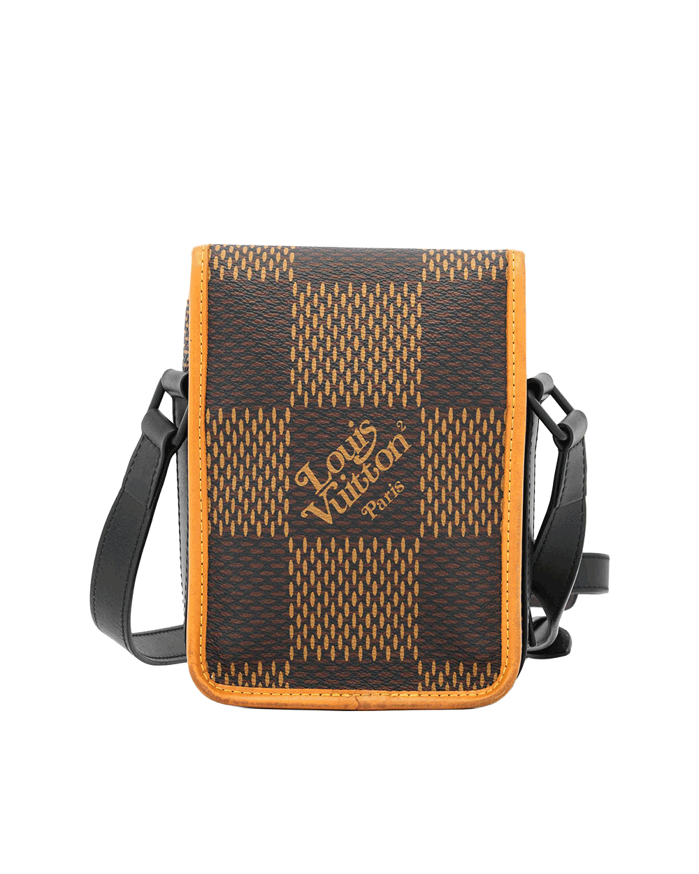 15 LVxNIGO AMAZON MESSENGER NANO BROWN MONOGRAM CANVAS SOBLACK MICROCHIP 0755