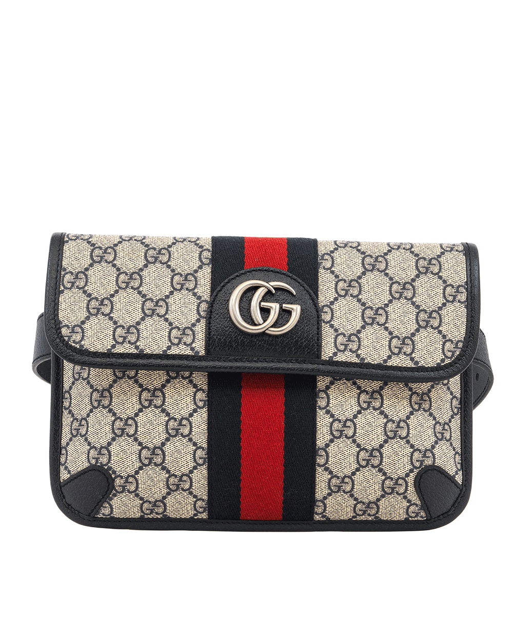 16 GUCCI OPHIDIA BELT BAG BLUE NAVY RED BLUE GG MONOGRAM CANVAS SHW 674081 525040 0056