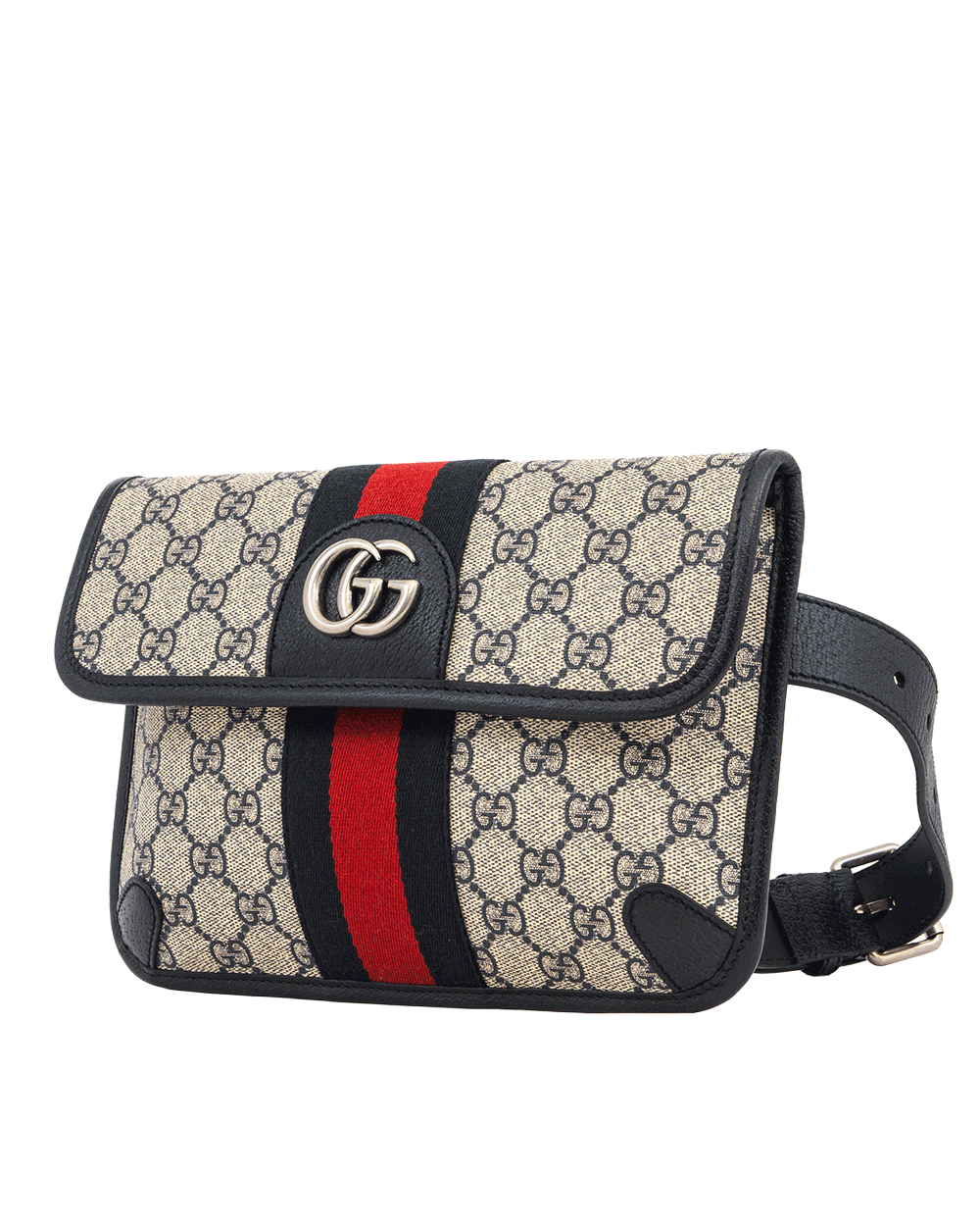 16 GUCCI OPHIDIA BELT BAG BLUE NAVY RED BLUE GG MONOGRAM CANVAS SHW 674081 525040 0057