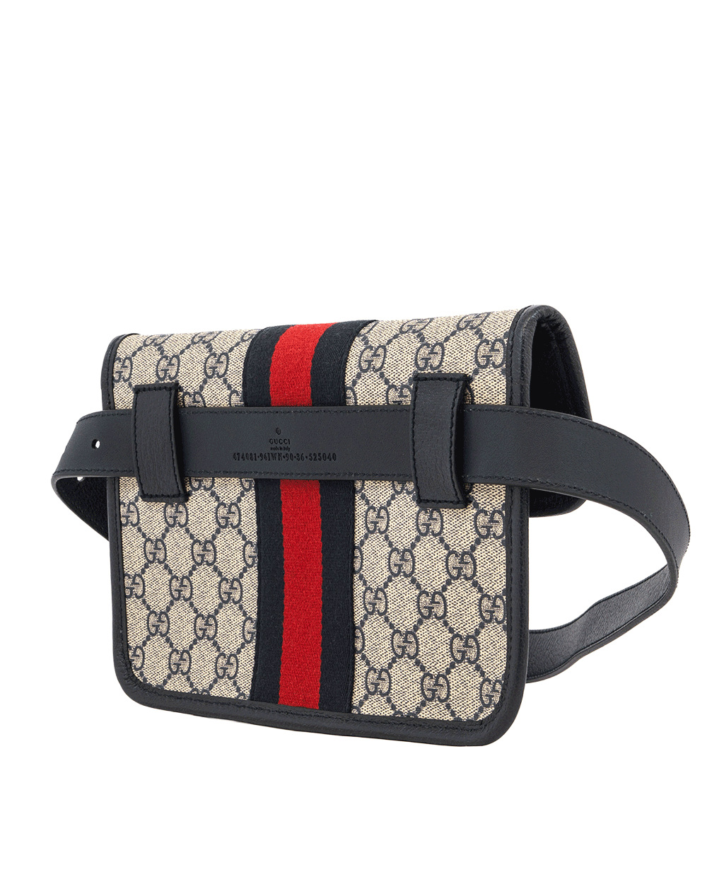 16 GUCCI OPHIDIA BELT BAG BLUE NAVY RED BLUE GG MONOGRAM CANVAS SHW 674081 525040 0058
