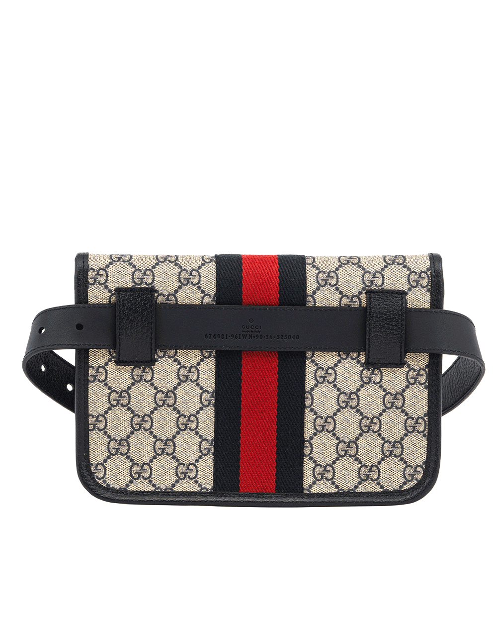 16 GUCCI OPHIDIA BELT BAG BLUE NAVY RED BLUE GG MONOGRAM CANVAS SHW 674081 525040 0059