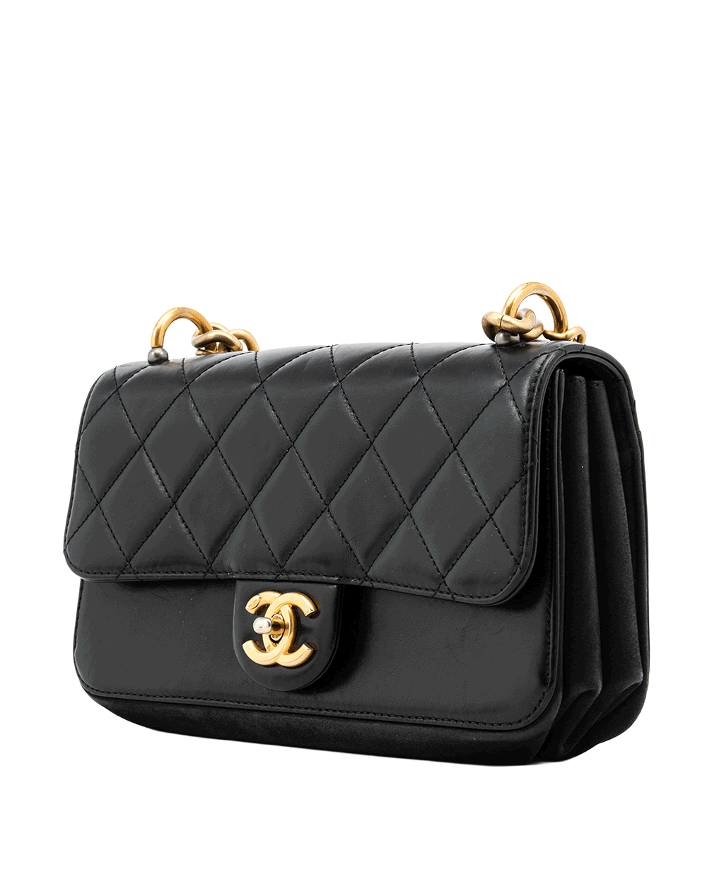 18 CHANEL CC FLAP BAG 9 BLACK PINK CALF GHW 26107832 0245