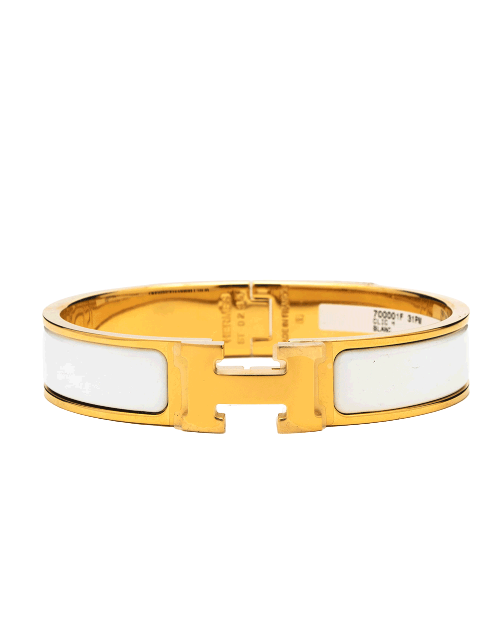 18 NEW HERMES CLIC CLAC PM WHITE BLANC GHW ST 02 35 0313