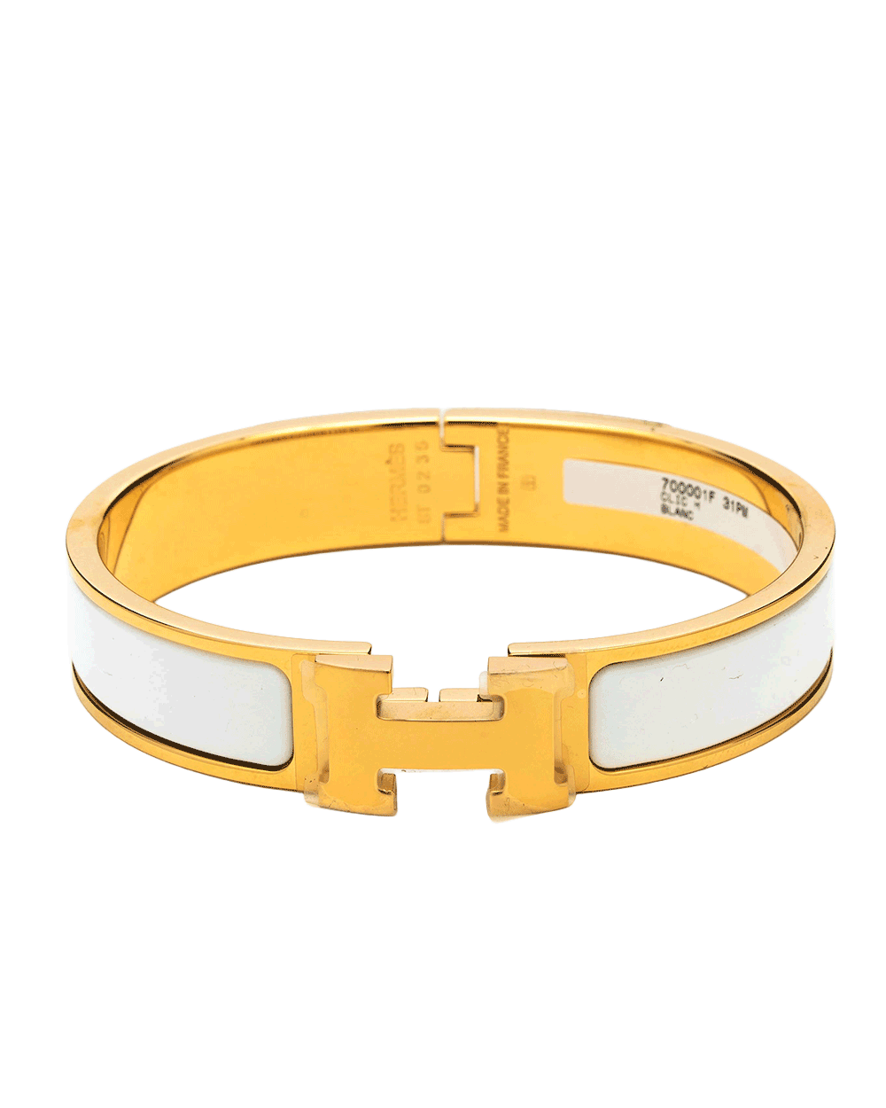 18 NEW HERMES CLIC CLAC PM WHITE BLANC GHW ST 02 35 0314
