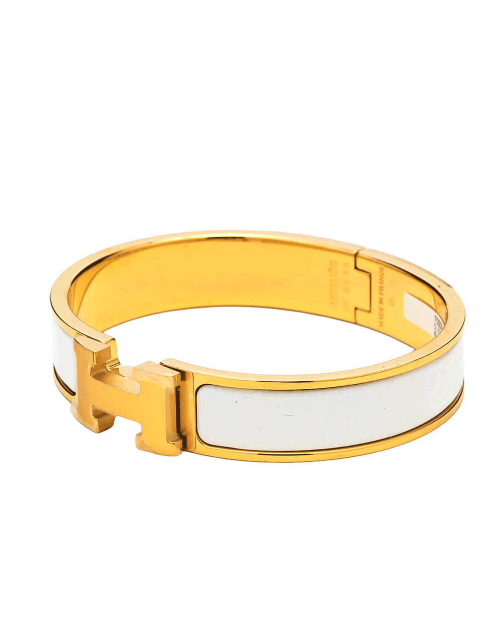 18 NEW HERMES CLIC CLAC PM WHITE BLANC GHW ST 02 35 0315