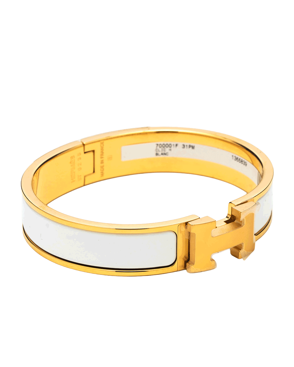 18 NEW HERMES CLIC CLAC PM WHITE BLANC GHW ST 02 35 0316