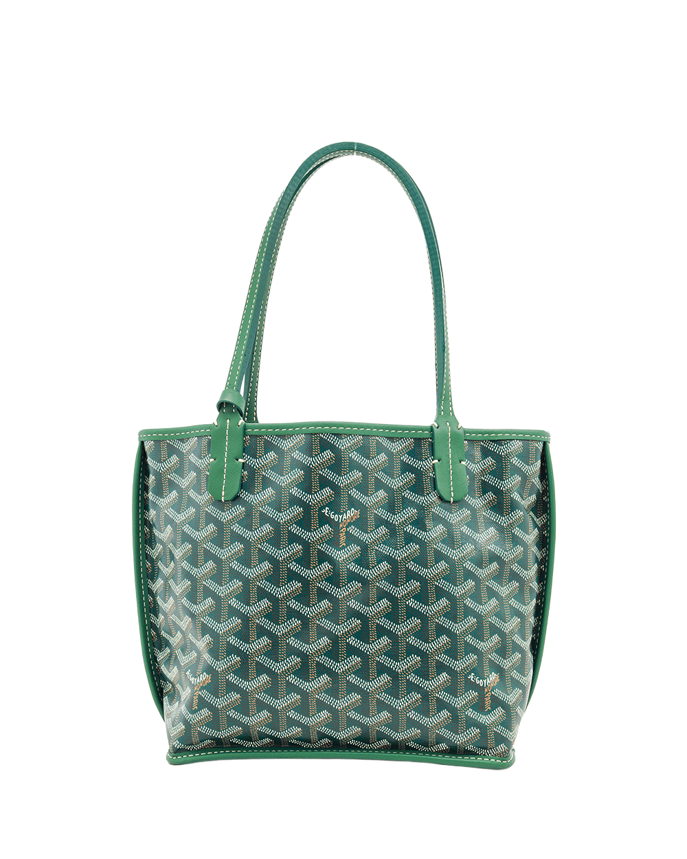 19 GOYARD ANJOU MINI GREEN CANVAS SHW AG020249 0419