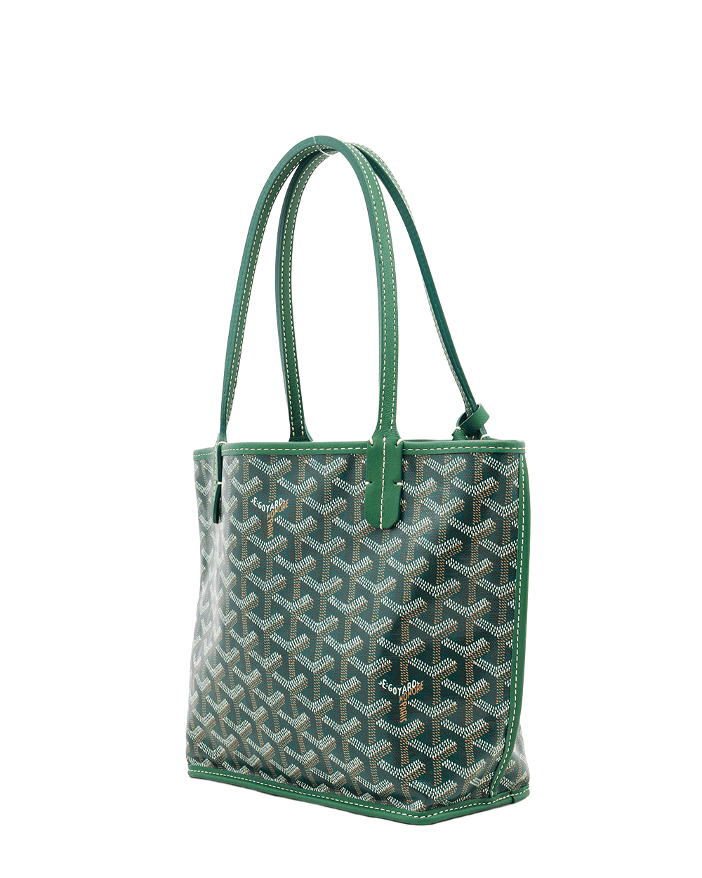 19 GOYARD ANJOU MINI GREEN CANVAS SHW AG020249 0421