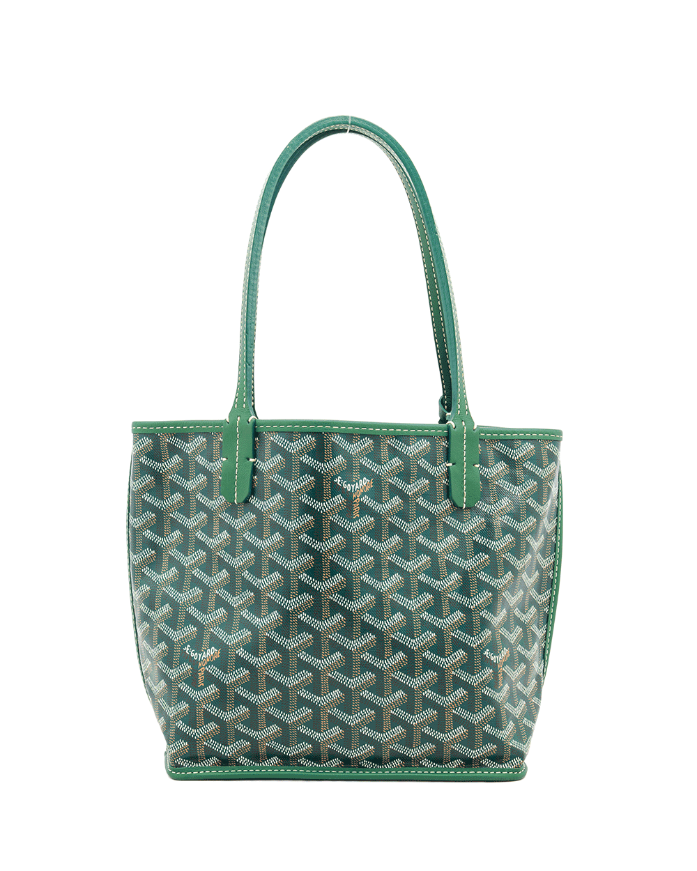 19 GOYARD ANJOU MINI GREEN CANVAS SHW AG020249 0422