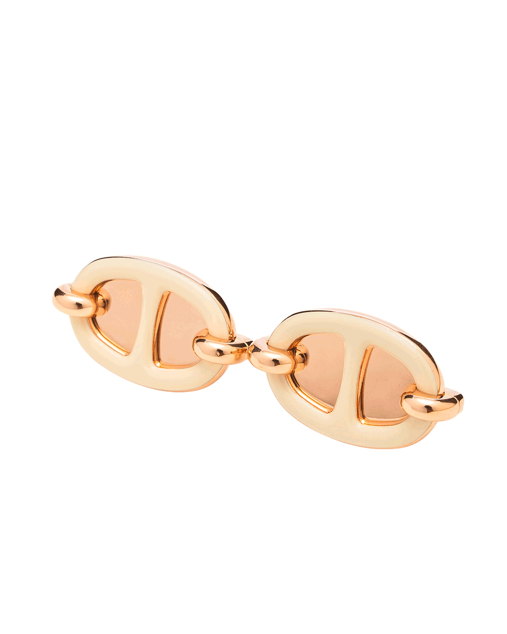 19 NEW HERMES MAILLON EARRING CREME RGHW GD 02 25 0323