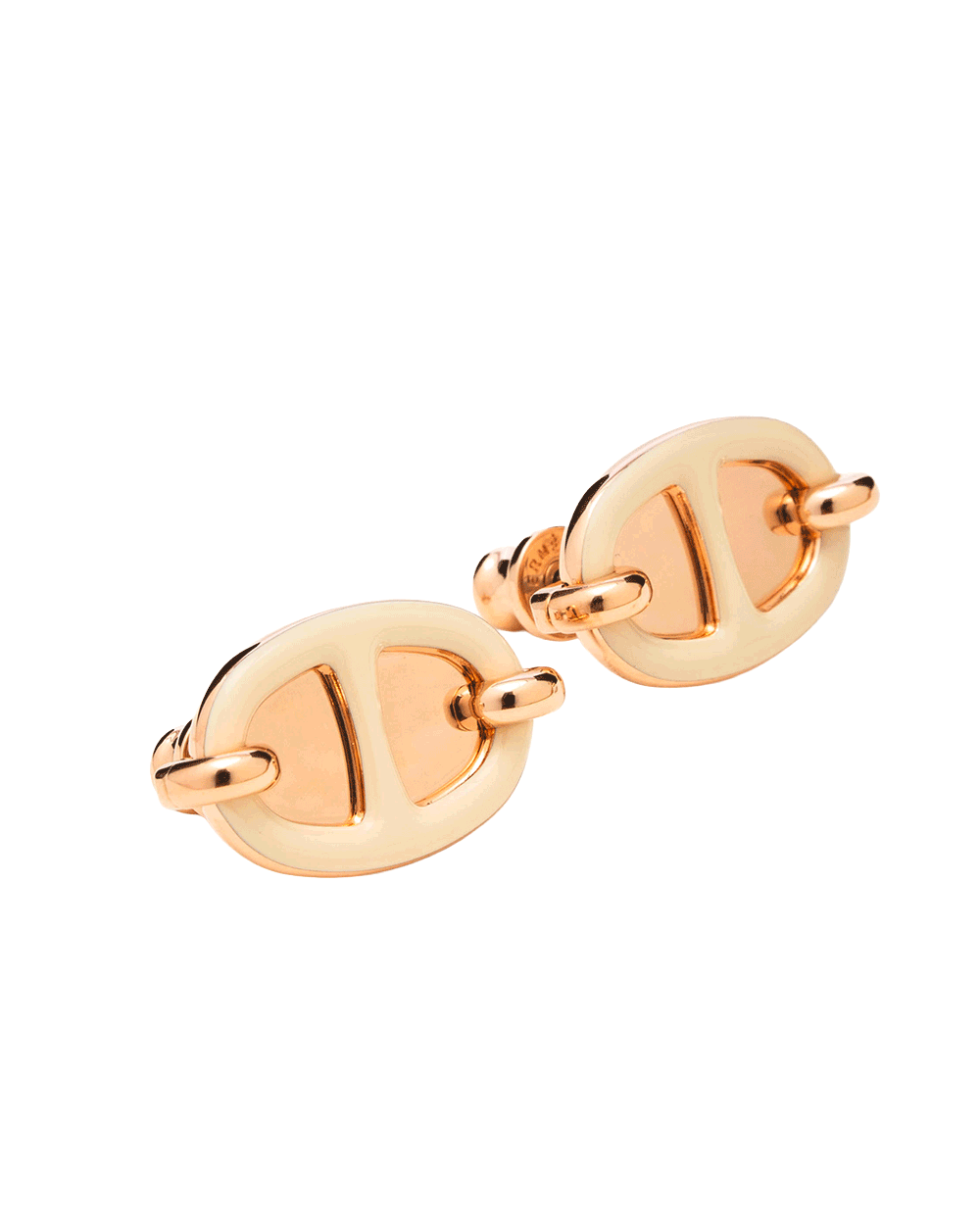 19 NEW HERMES MAILLON EARRING CREME RGHW GD 02 25 0324
