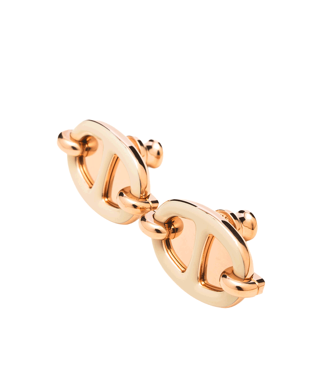 19 NEW HERMES MAILLON EARRING CREME RGHW GD 02 25 0325