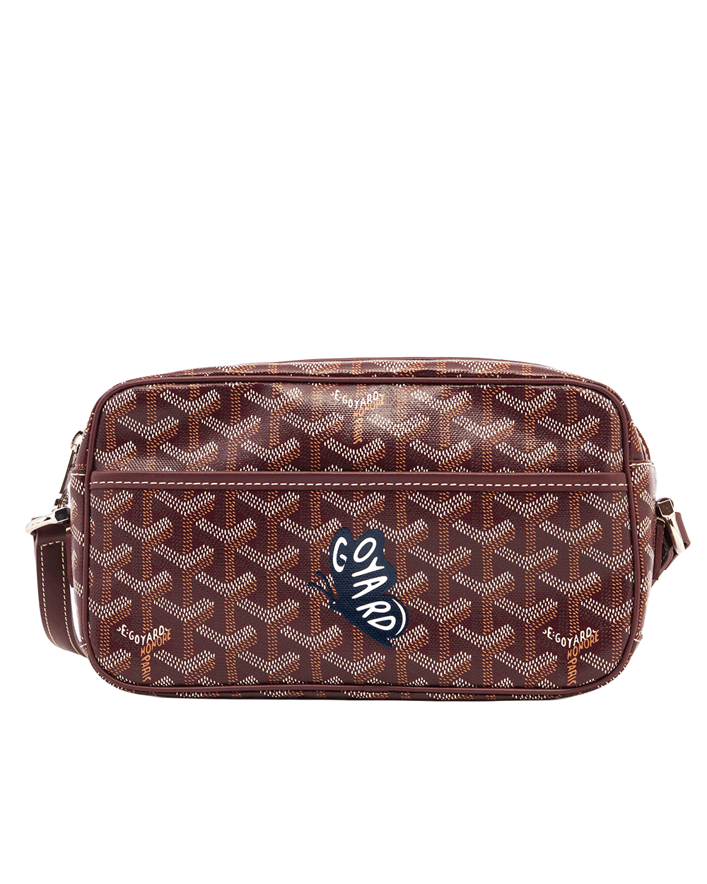 2 GOYARD CAP VERT RED BURGANDY PRINT BUTTERFLY CANVAS SHW MAE 020252 0537