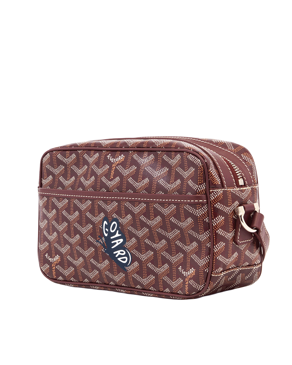 2 GOYARD CAP VERT RED BURGANDY PRINT BUTTERFLY CANVAS SHW MAE 020252 0538