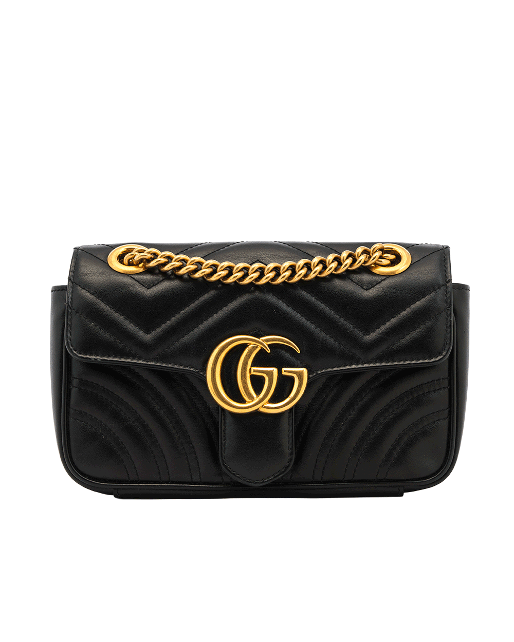2 GUCCI GG MARMONT 22 BLACK CALF GHW 446744 520981 0586
