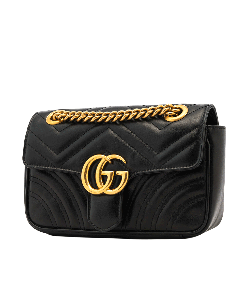 2 GUCCI GG MARMONT 22 BLACK CALF GHW 446744 520981 0587