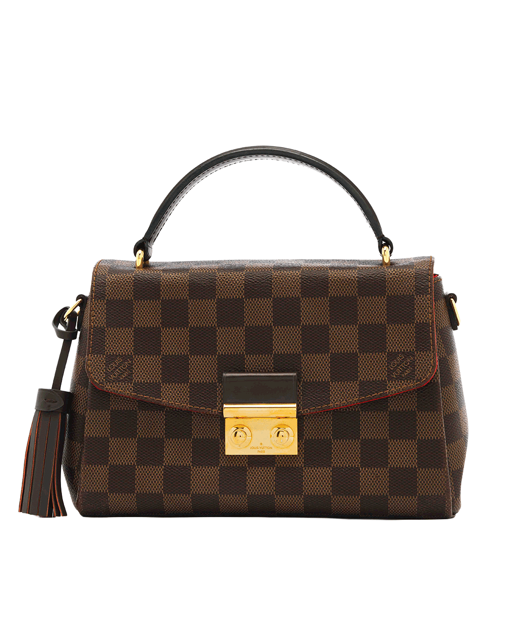 2 LV CROISETTE PM BROWN DAMIER CANVAS GHW FL2149 0055