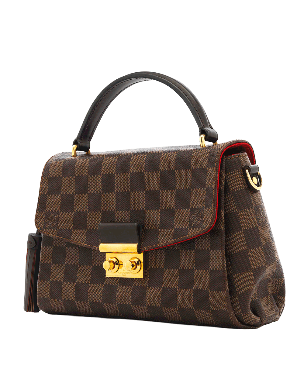 2 LV CROISETTE PM BROWN DAMIER CANVAS GHW FL2149 0056