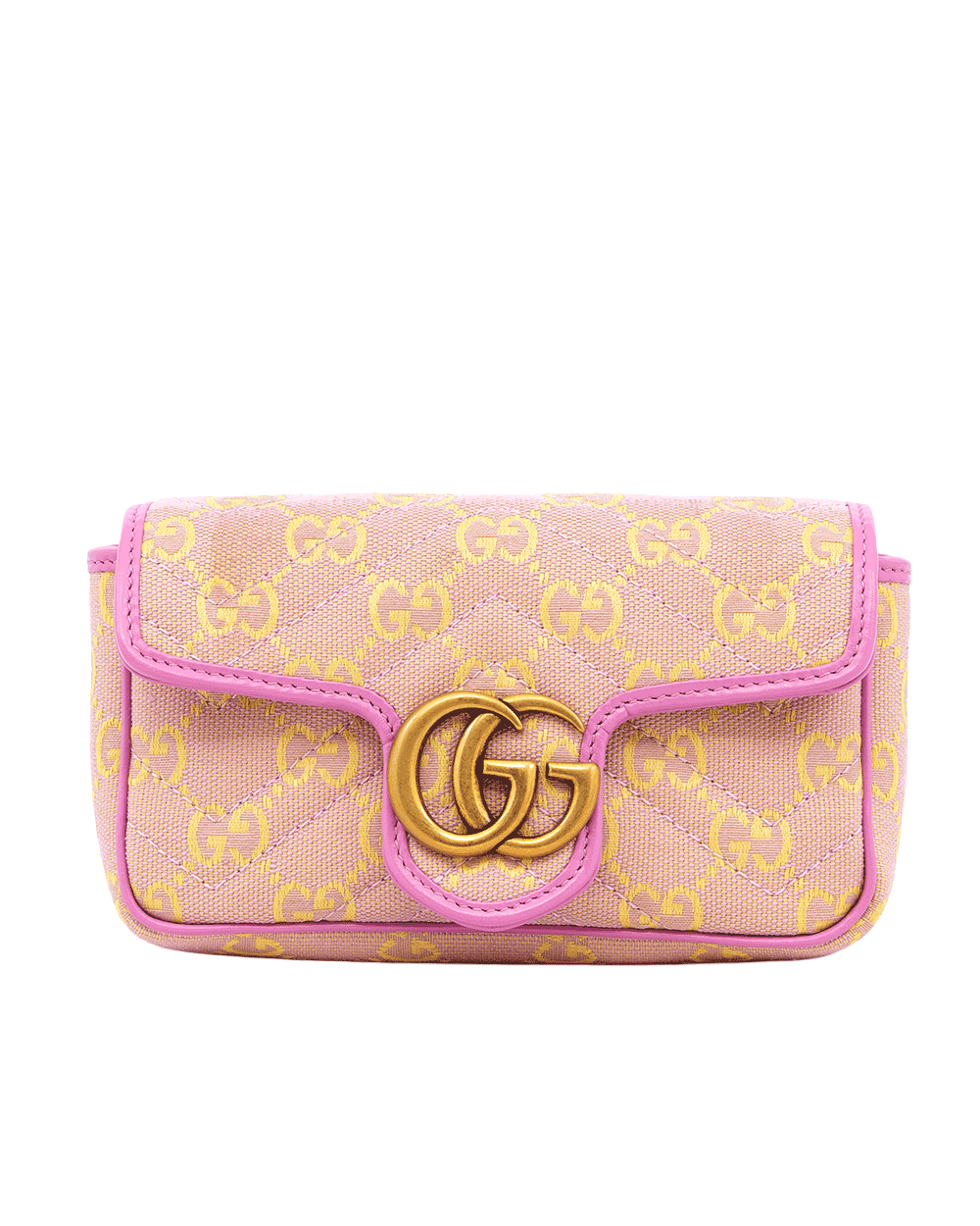 20 GUCCI GG MARMONT SUPER MINI PINK GG CANVAS GHW 783141 0416 0123