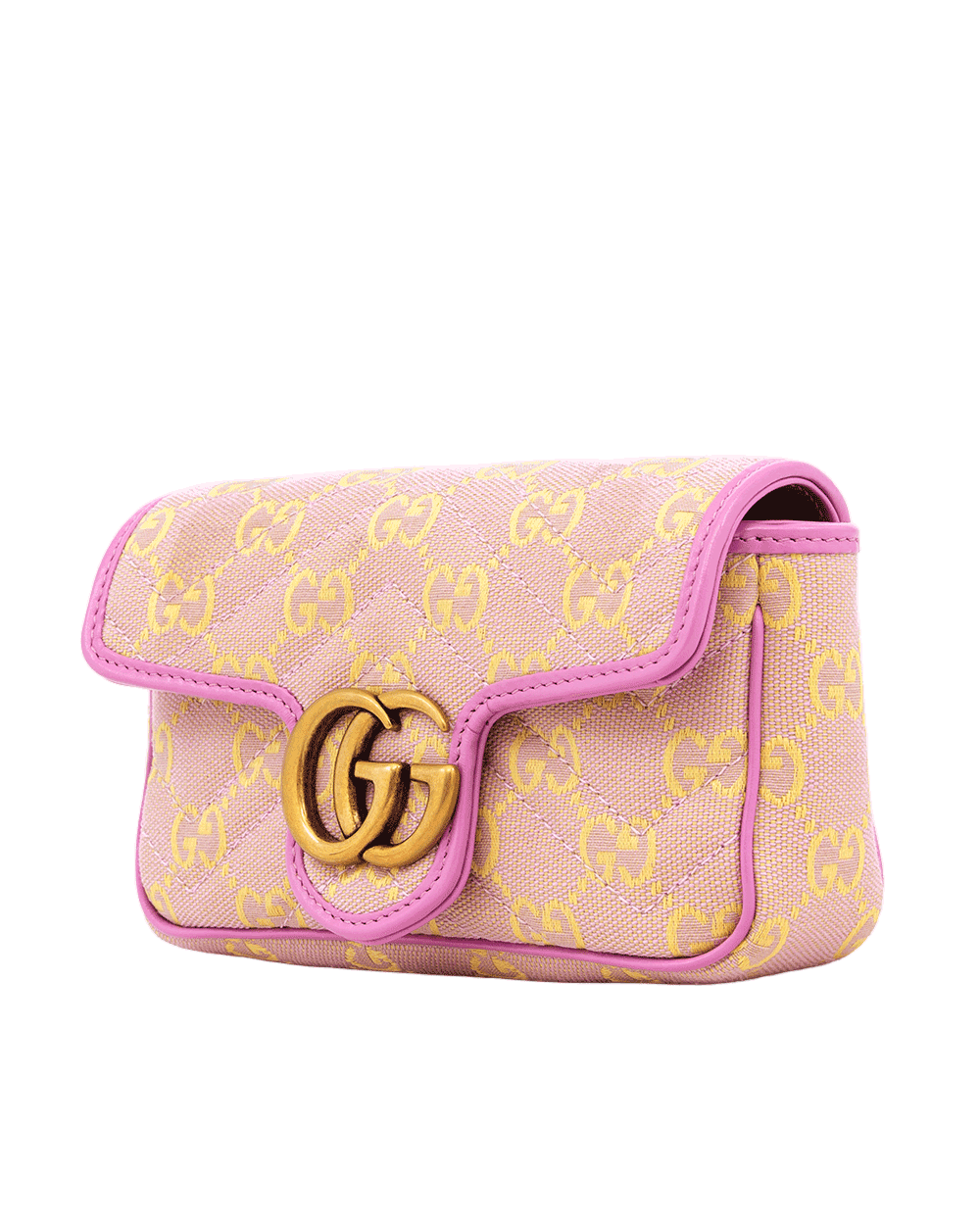 20 GUCCI GG MARMONT SUPER MINI PINK GG CANVAS GHW 783141 0416 0124