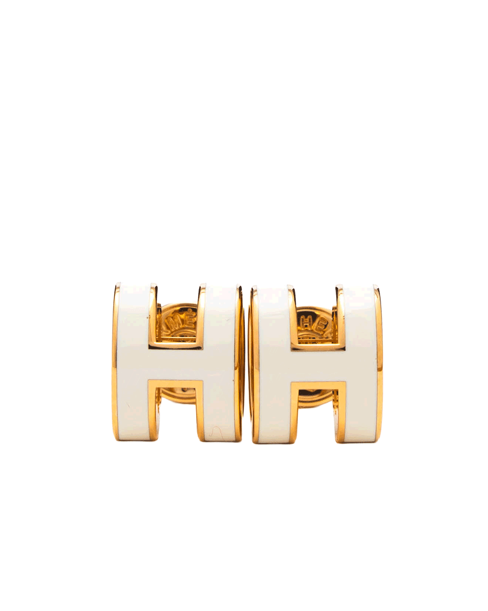 20 NEW HERMES H POP EARRINGS MINI WHITE BLANC GHW ST 12 15 0332