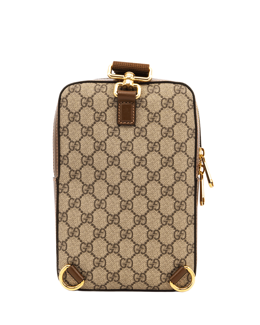 21 GUCCI INTERLOCK G SLING BAG BROWN GG MONOGRAM CANVAS GHW 696016 520981 0666