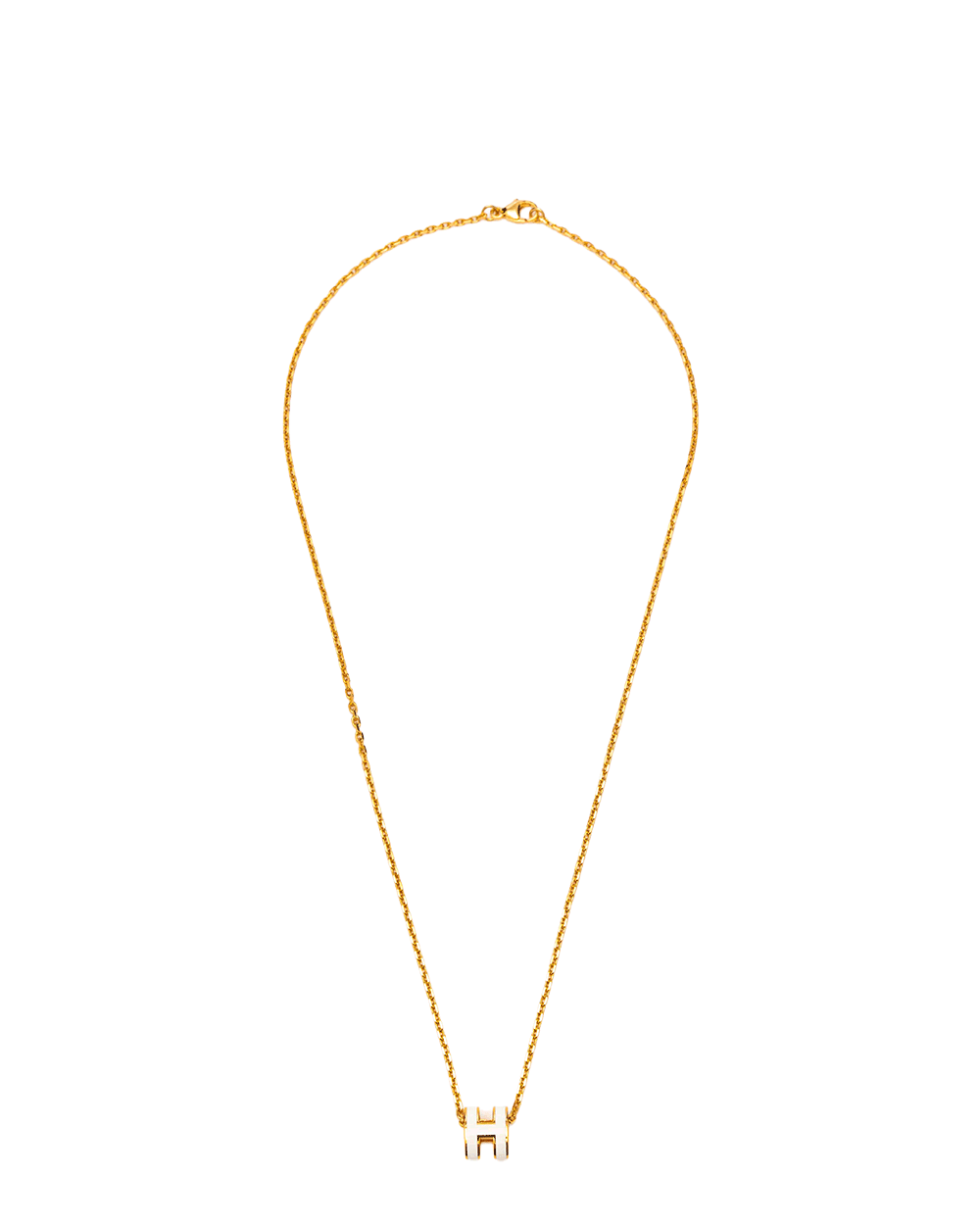 22 NEW HERMES H POP NECKLACE MINI WHITE BLANC GHW ST 02 95 0338