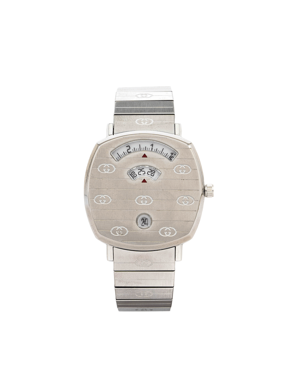 23 GUCCI GRIP WATCH SILVER STAINLESS STEEL 18039320 0297